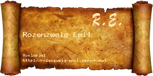 Rozenzweig Emil névjegykártya